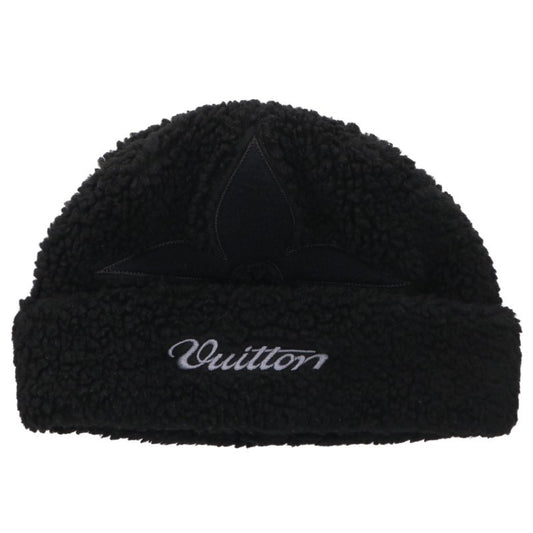 LOUISVUITTON Signature Logo Embroidered Fleece Beanie Size S