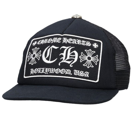 Chrome Hearts CH Patch Trucker Cap Black Silver