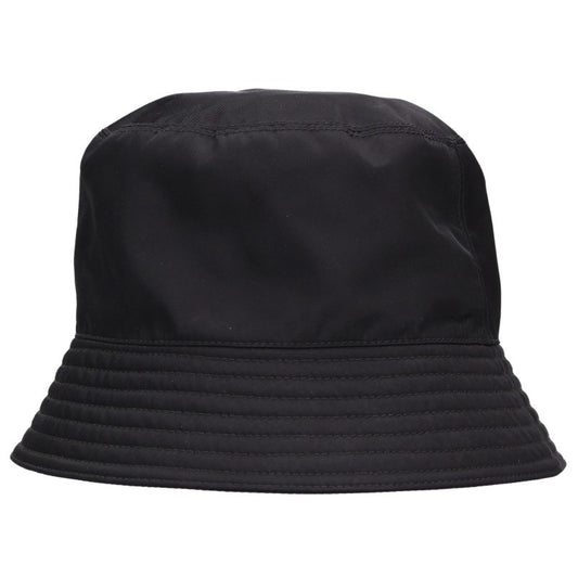 PRADA Re-Nylon Triangle Logo Bucket Hat Black Size M