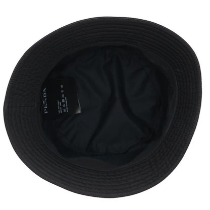 PRADA Re-Nylon Triangle Logo Bucket Hat Black Size M