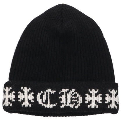 Chrome Hearts BIG DADDY Cashmere Cross Button Beanie x White