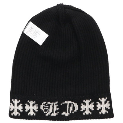 Chrome Hearts BIG DADDY Cashmere Cross Button Beanie x White