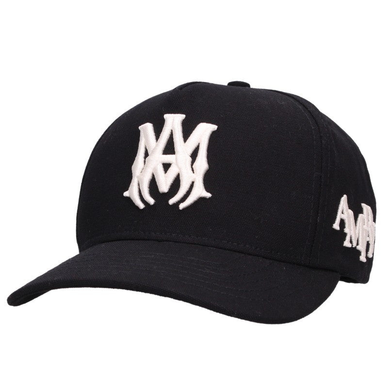AMIRI MA Logo Embroidery Cotton Cap Black