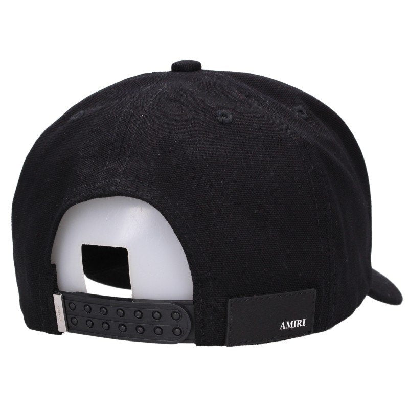 AMIRI MA Logo Embroidery Cotton Cap Black