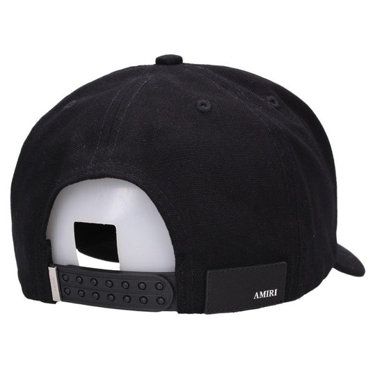 AMIRI MA Logo Embroidery Cotton Cap Black