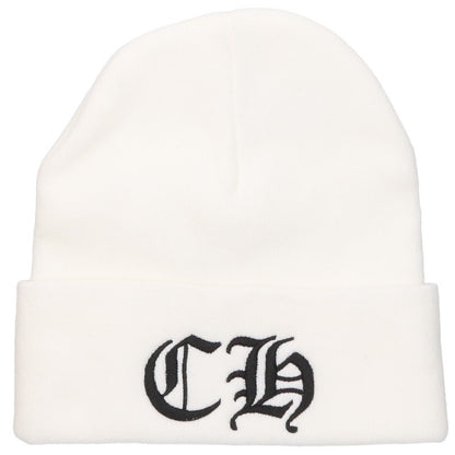 Chrome Hearts White/Black CH Logo Acrylic Beanie