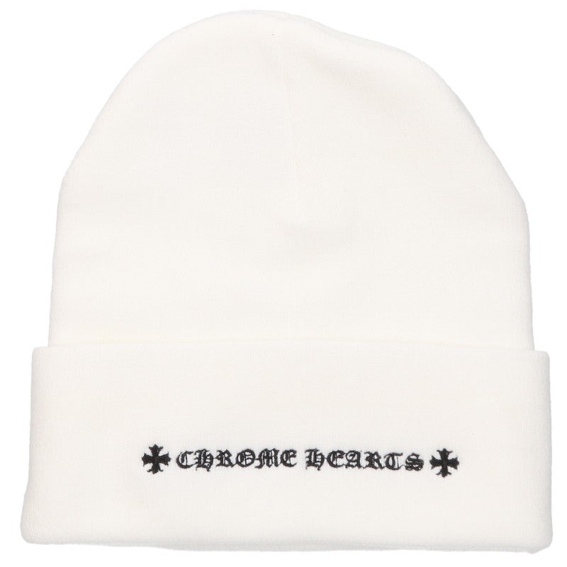 Chrome Hearts White/Black CH Logo Acrylic Beanie