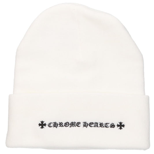 Chrome Hearts White/Black CH Logo Acrylic Beanie