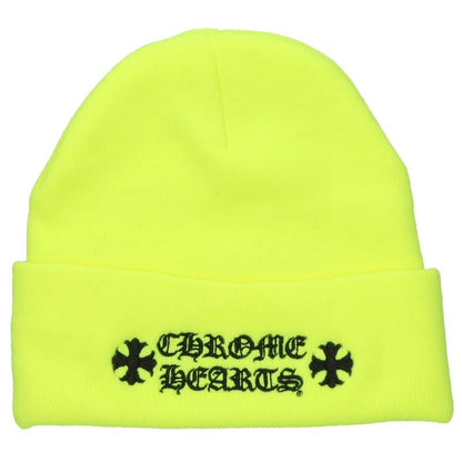 Chrome Hearts Yellow Logo Embroidered Acrylic Beanie