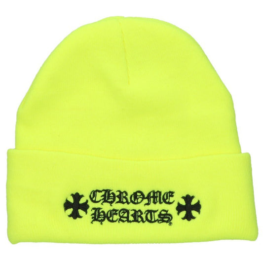 Chrome Hearts Yellow Logo Embroidered Acrylic Beanie
