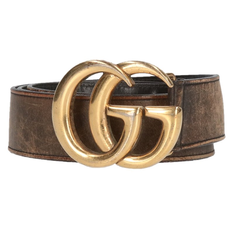 GUCCI GG Marmont Buckle Belt (Brown/Gold) Size ONE SIZE