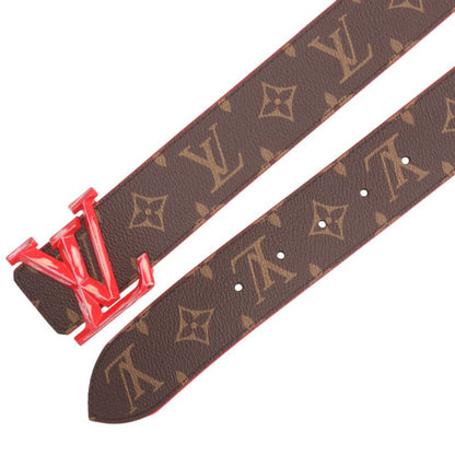 Louis Vuitton MM LV Leather Belt Brown x Red Size 85