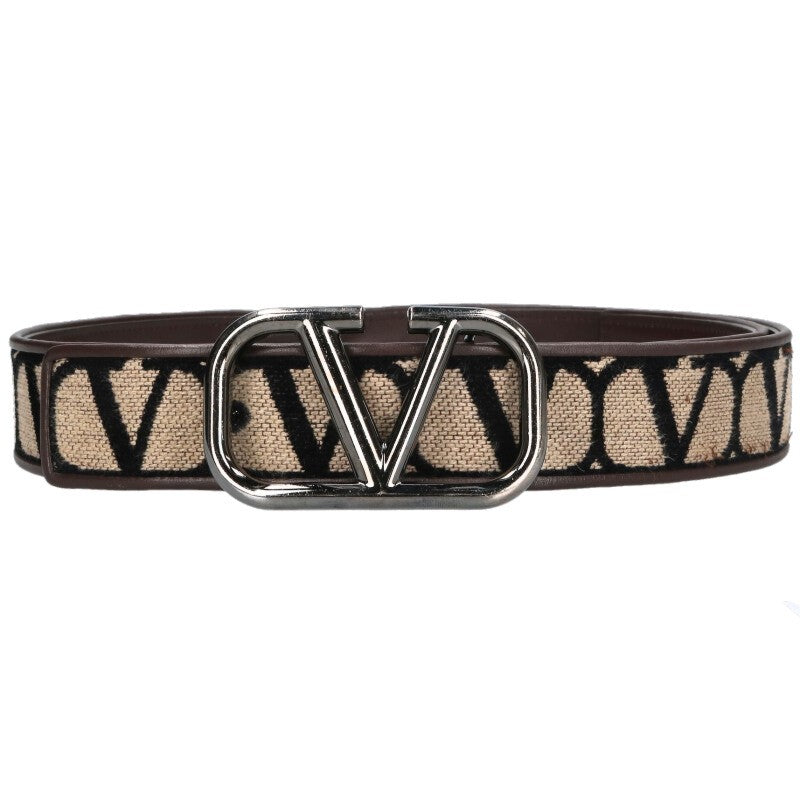 VALENTINO Logo Buckle All-Over Pattern Belt Size ONE SIZE