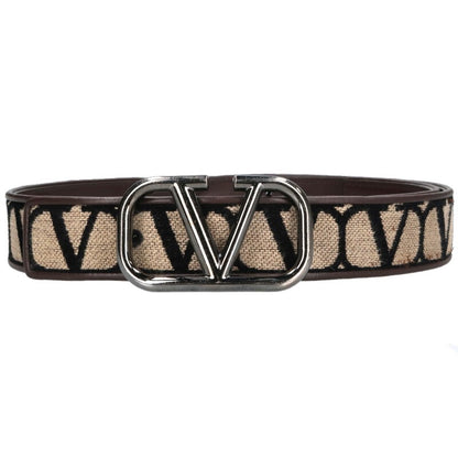 VALENTINO Logo Buckle All-Over Pattern Belt Size ONE SIZE