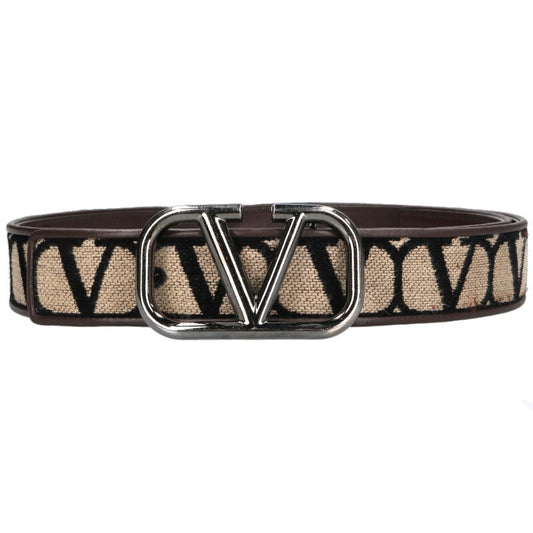 VALENTINO Logo Buckle All-Over Pattern Belt Size ONE SIZE
