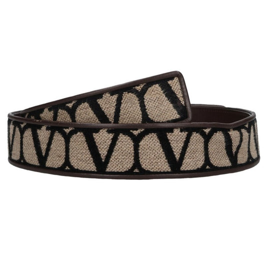 VALENTINO Logo Buckle All-Over Pattern Belt Size ONE SIZE