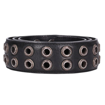 Chrome Hearts DBL Grommet Leather Belt Black