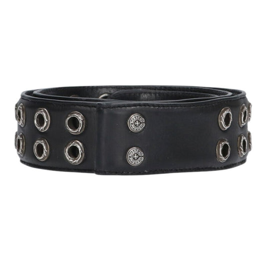 Chrome Hearts DBL GROMMET Leather Belt Black Size ONE SIZE