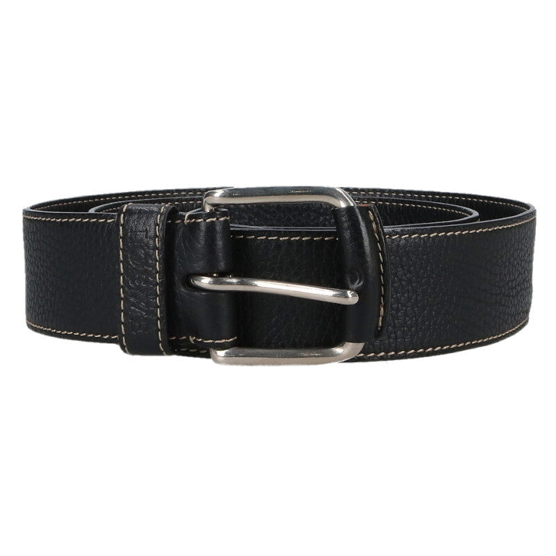 LOEWE Black/Silver Leather Belt Size ONE SIZE