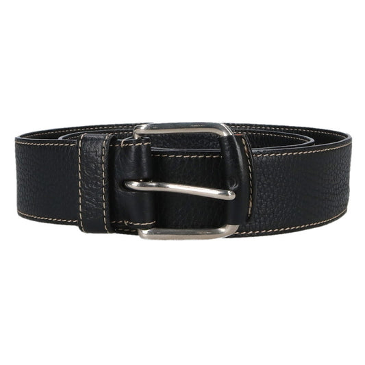 LOEWE Black/Silver Leather Belt Size ONE SIZE