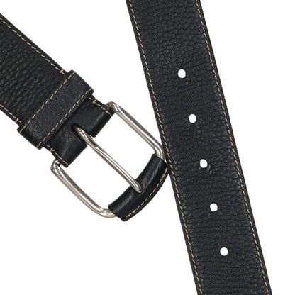 LOEWE Black/Silver Leather Belt Size ONE SIZE