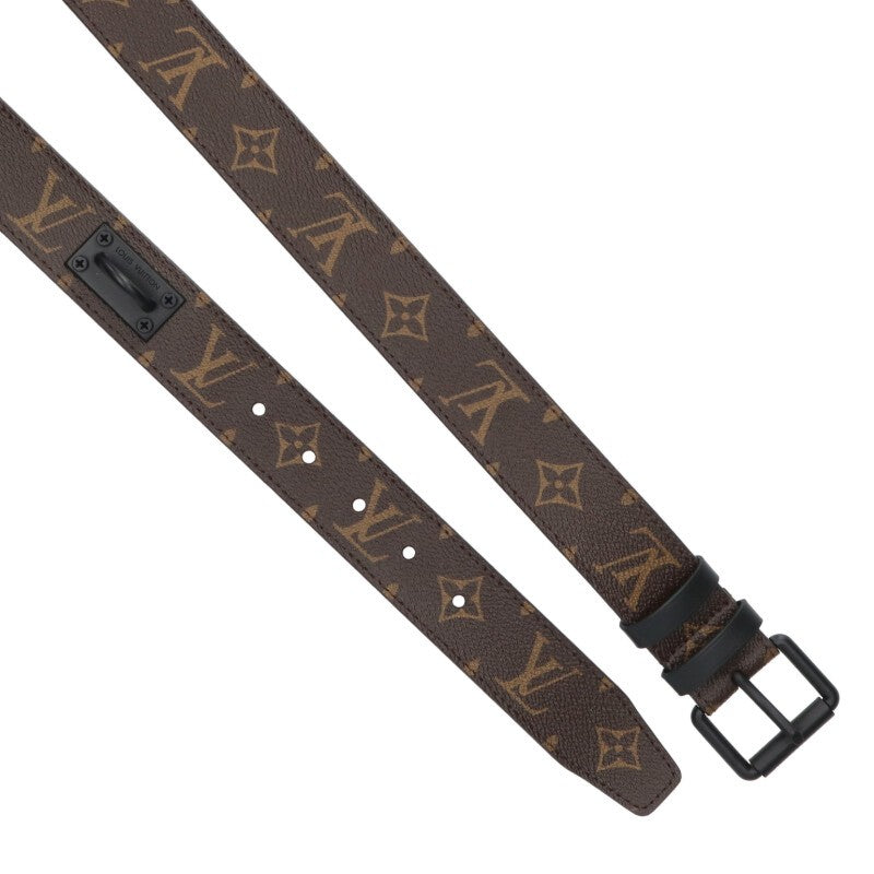 Louis Vuitton Leather Chain Belt Brown Size 95