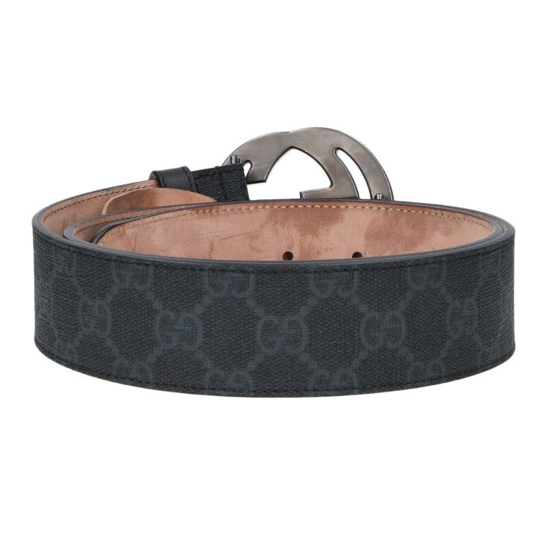 GUCCI Interlocking G Leather Belt Black Size ONE SIZE