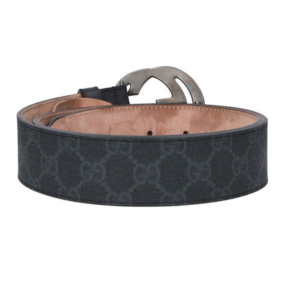 GUCCI Interlocking G Leather Belt Black Size ONE SIZE