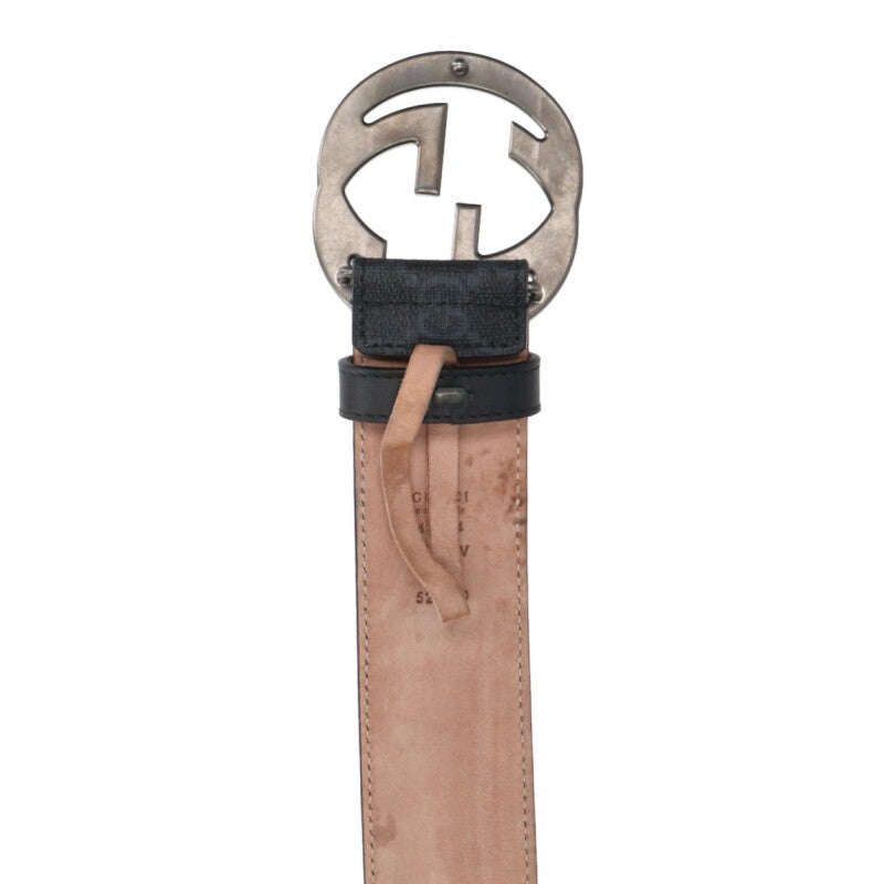 GUCCI Interlocking G Leather Belt Black Size ONE SIZE
