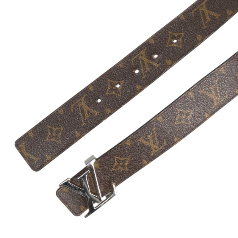 Louis Vuitton LV Leather Belt Brown x Black Size 90