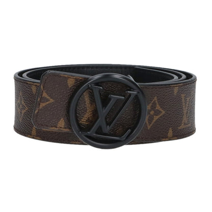 Louis Vuitton Logo Leather Belt Brown x Black Size 85