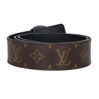 Louis Vuitton Logo Leather Belt Brown x Black Size 85