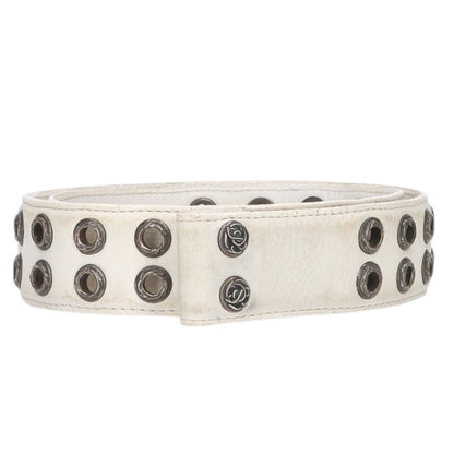 Chrome Hearts DBL Grommet Leather Belt White Size ONE SIZE