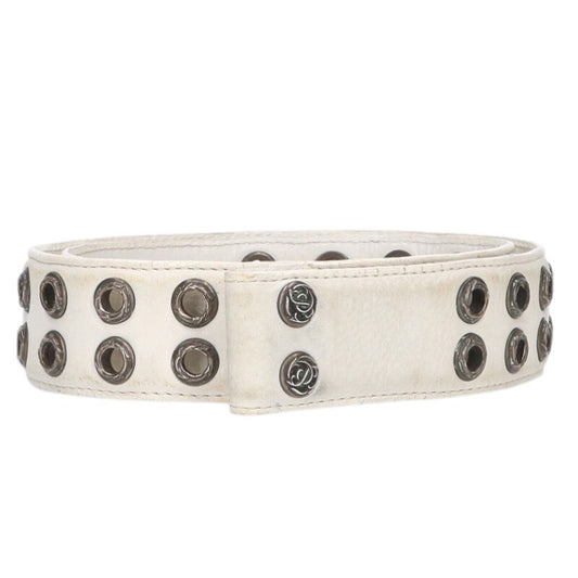 Chrome Hearts DBL Grommet Leather Belt White Size ONE SIZE