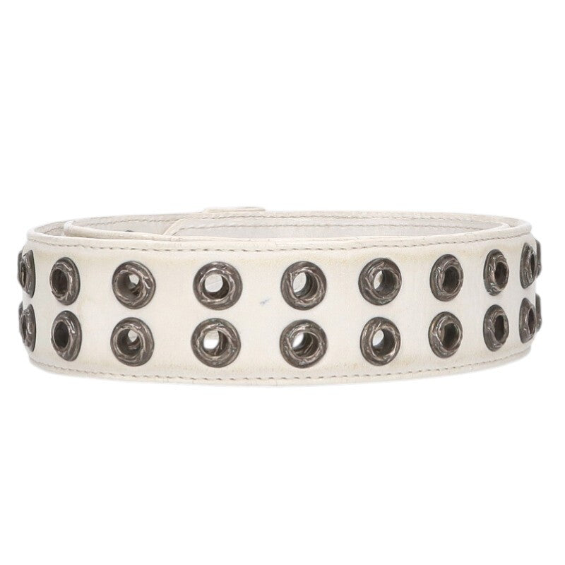 Chrome Hearts DBL Grommet Leather Belt White Size ONE SIZE