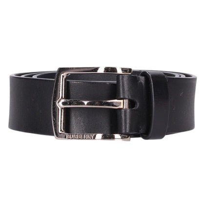 Burberry Leather Belt Black x Silver Size 90