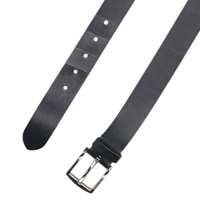 Burberry Leather Belt Black x Silver Size 90