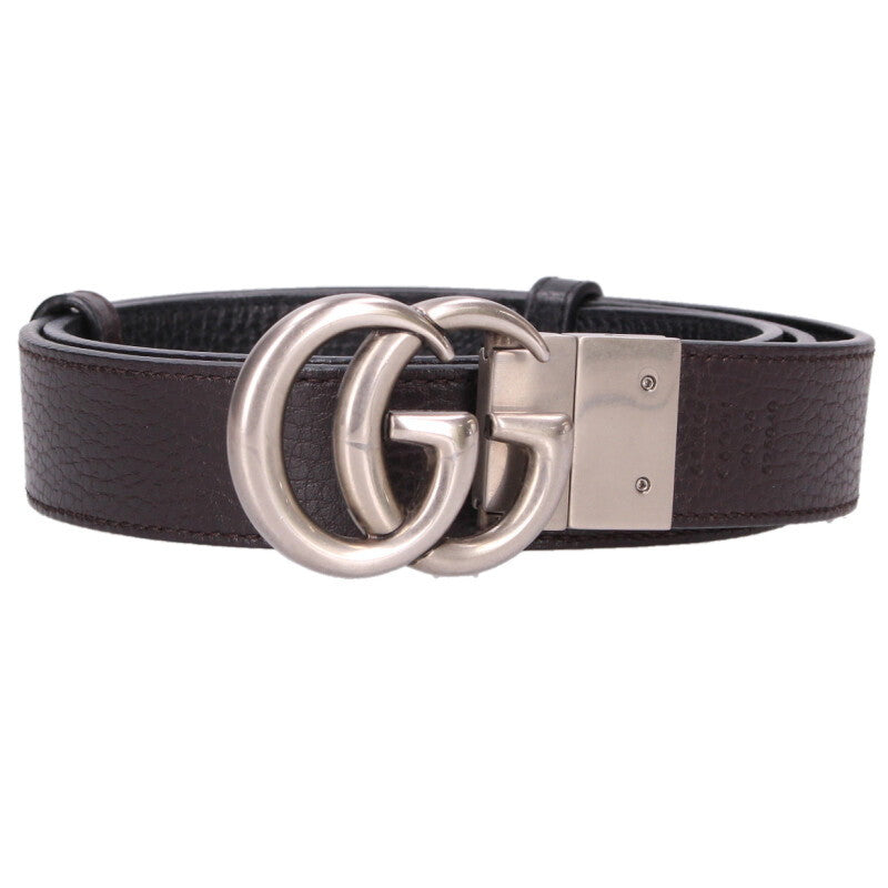 GUCCI GG Logo Buckle Reversible Leather Belt Size ONE SIZE