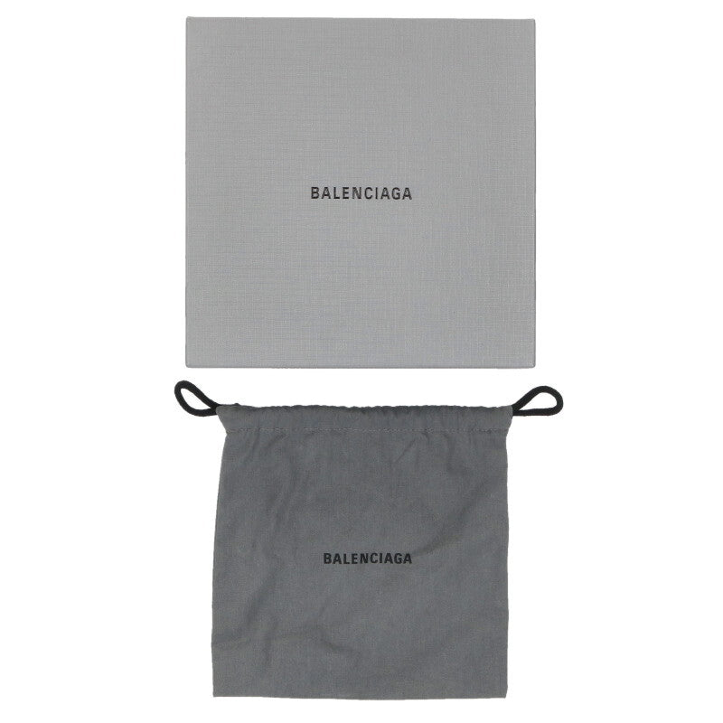 Balenciaga BB Logo Leather Belt Black x Silver Size 80