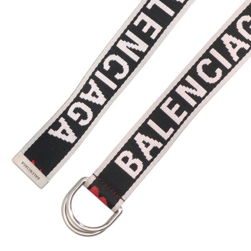 Balenciaga Logo Belt White x Black