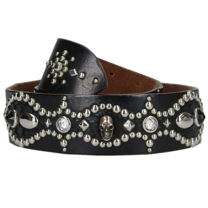 GABOR x Royston RG-1 Skull Stud Leather Belt Size ONE SIZE