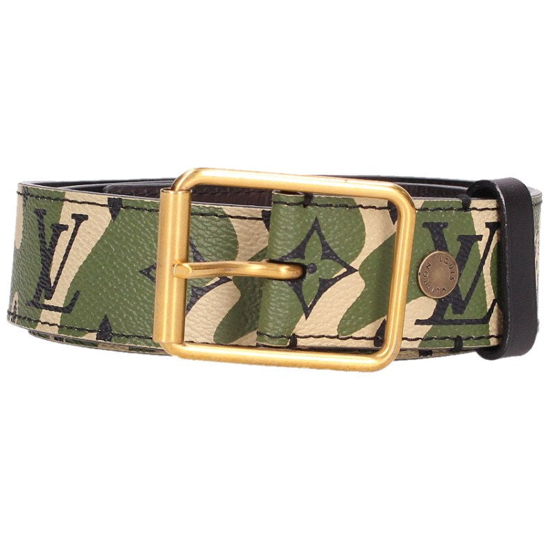 LOUISVUITTON Monogramouflage Leather Belt Size ONE SIZE