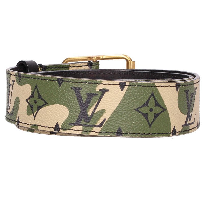 LOUISVUITTON Monogramouflage Leather Belt Size ONE SIZE