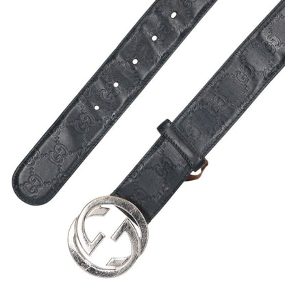 GUCCI 411924 Interlocking G Leather Belt Size ONE SIZE