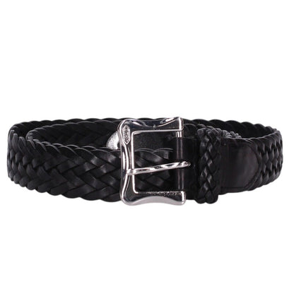J&M Davidson Black/Silver Leather Mesh Belt Size ONE SIZE