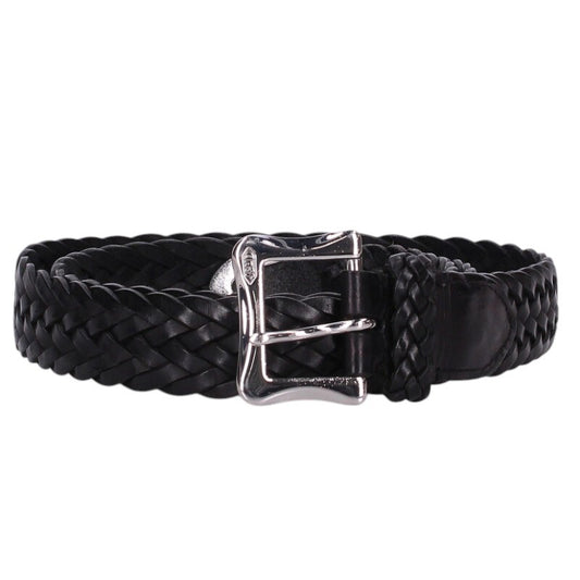 J&M Davidson Black/Silver Leather Mesh Belt Size ONE SIZE