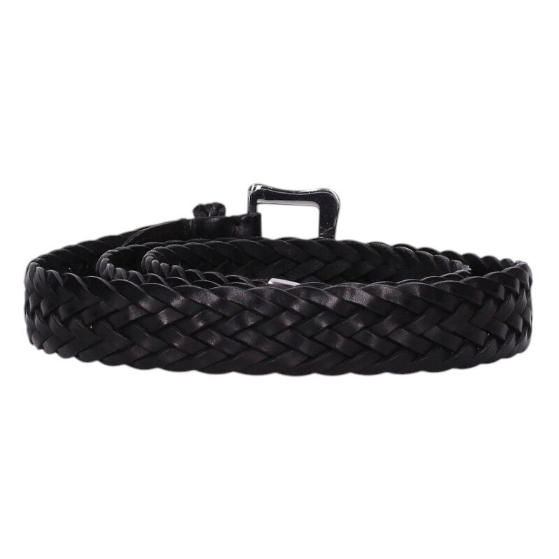 J&M Davidson Black/Silver Leather Mesh Belt Size ONE SIZE
