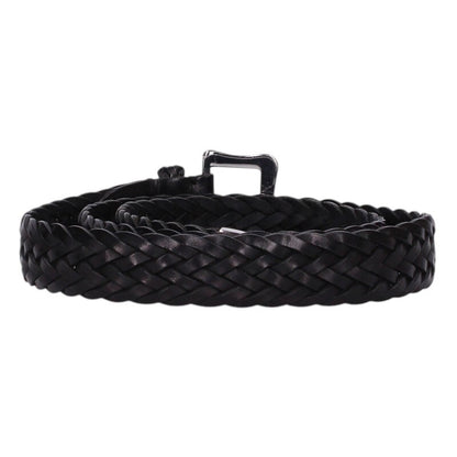 J&M Davidson Black/Silver Leather Mesh Belt Size ONE SIZE