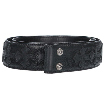 Chrome Hearts 1.5" Cemetery Cross Patch Leather Belt Size 34