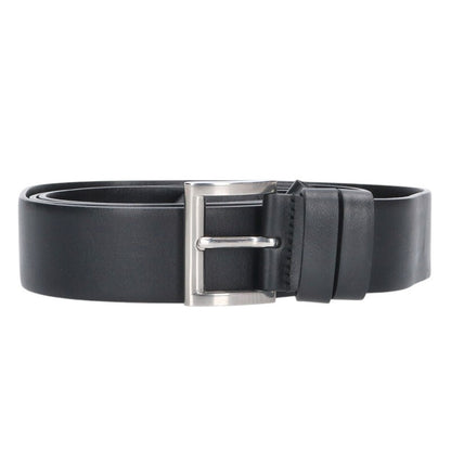 PRADA 2CC546 Triangle Logo Leather Belt Black Size ONE SIZE